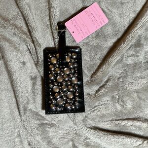 Black Studded Luggage Tag Wallet - Unbranded